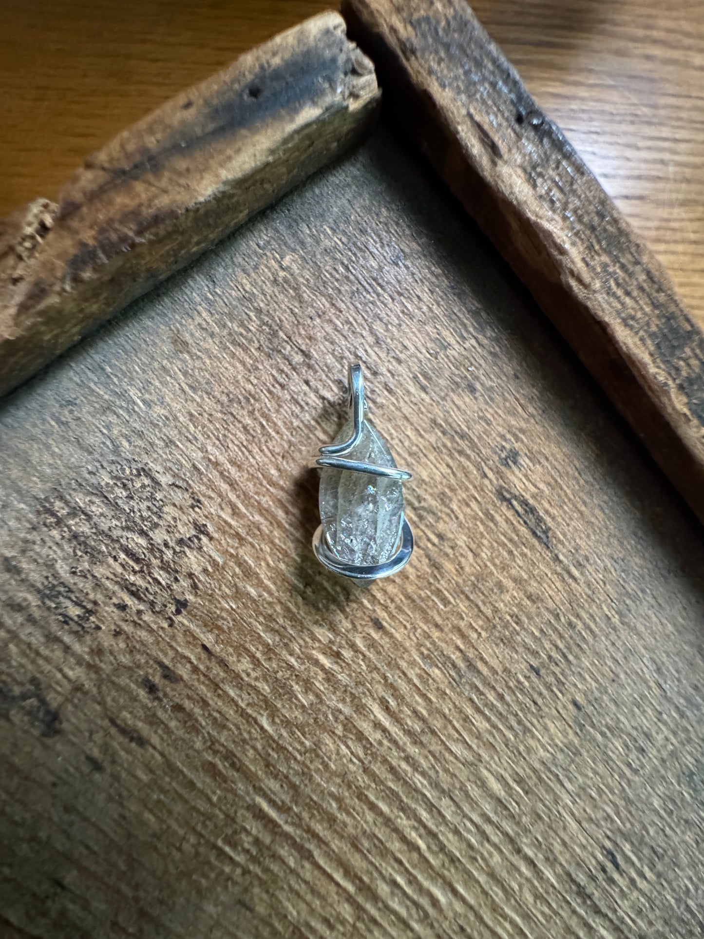 Pink labradorite in sterling silver pendant