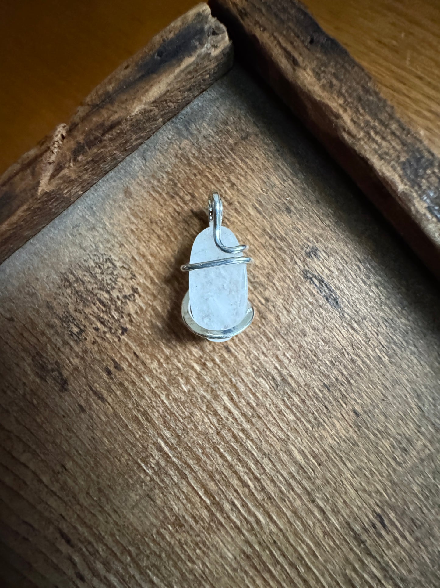 Faceted danburite in sterling silver pendant