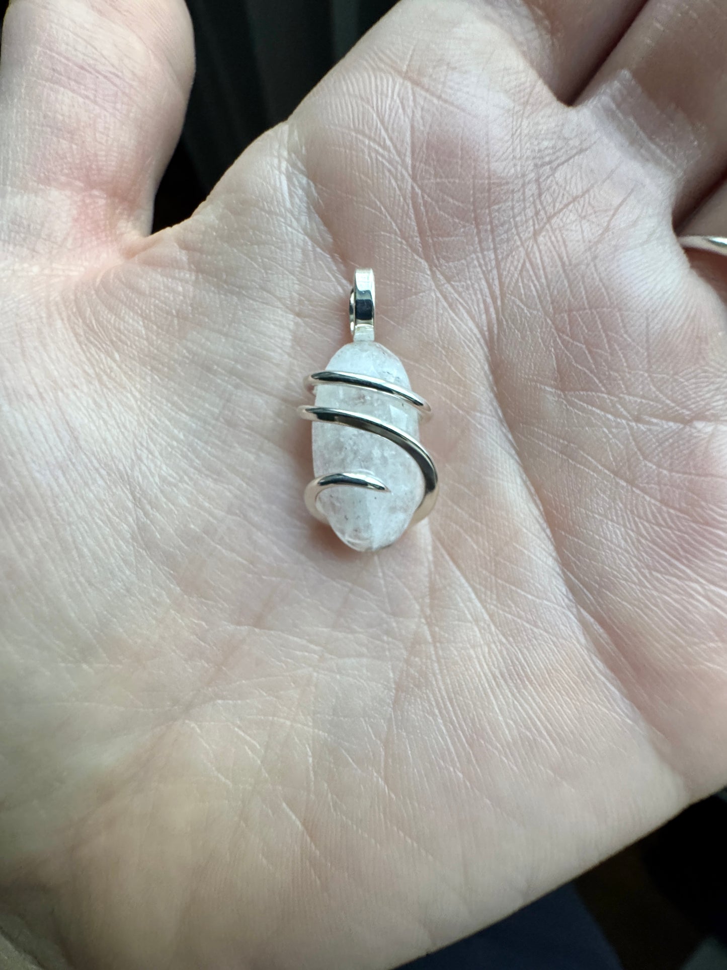Faceted danburite in sterling silver pendant