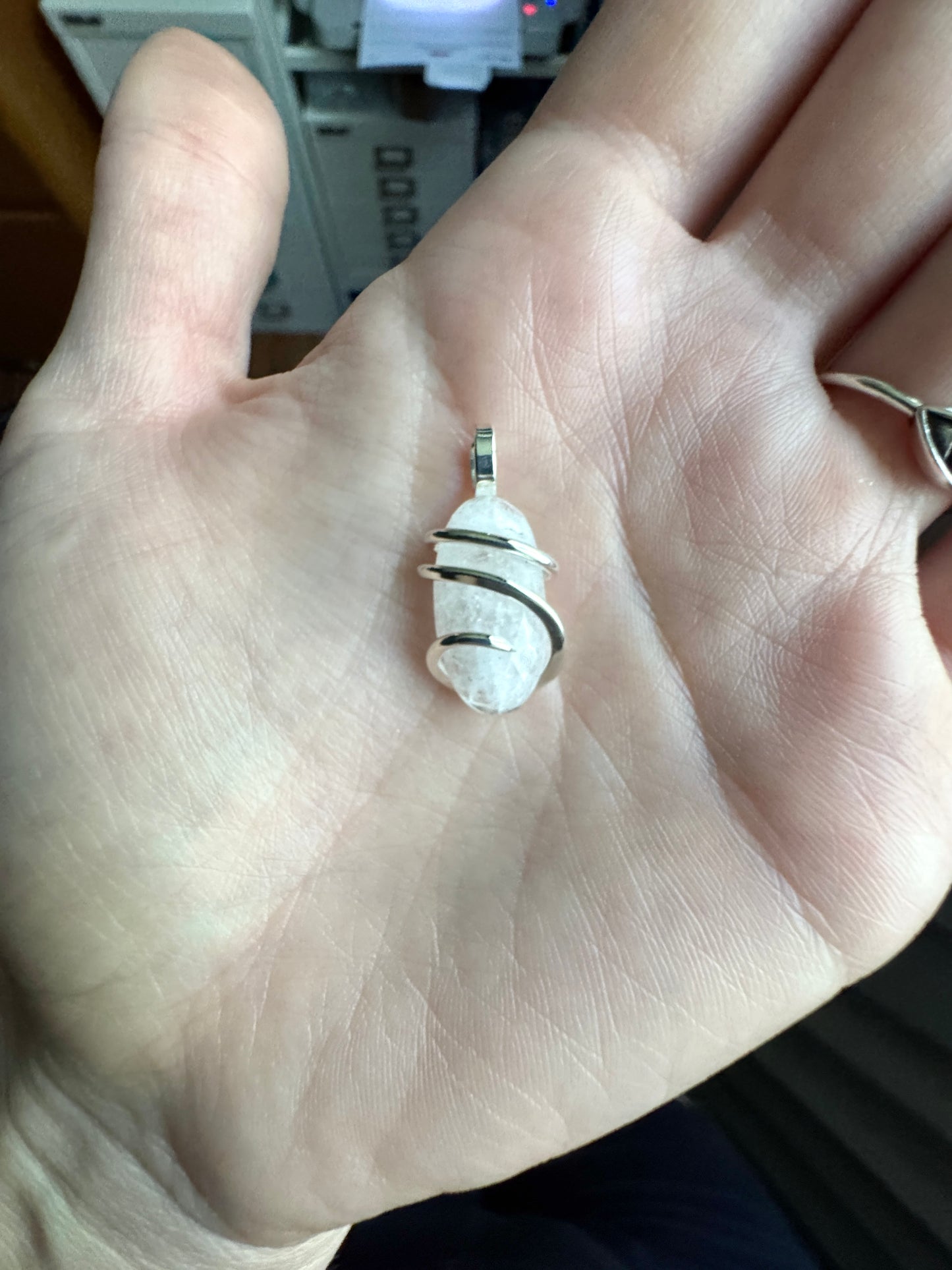 Faceted danburite in sterling silver pendant