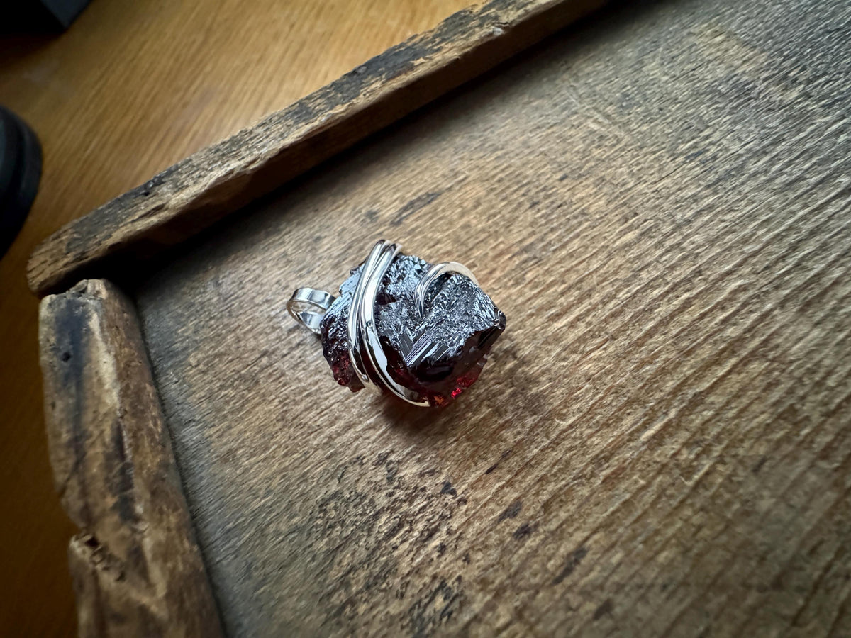 Garnet in sterling silver pendant
