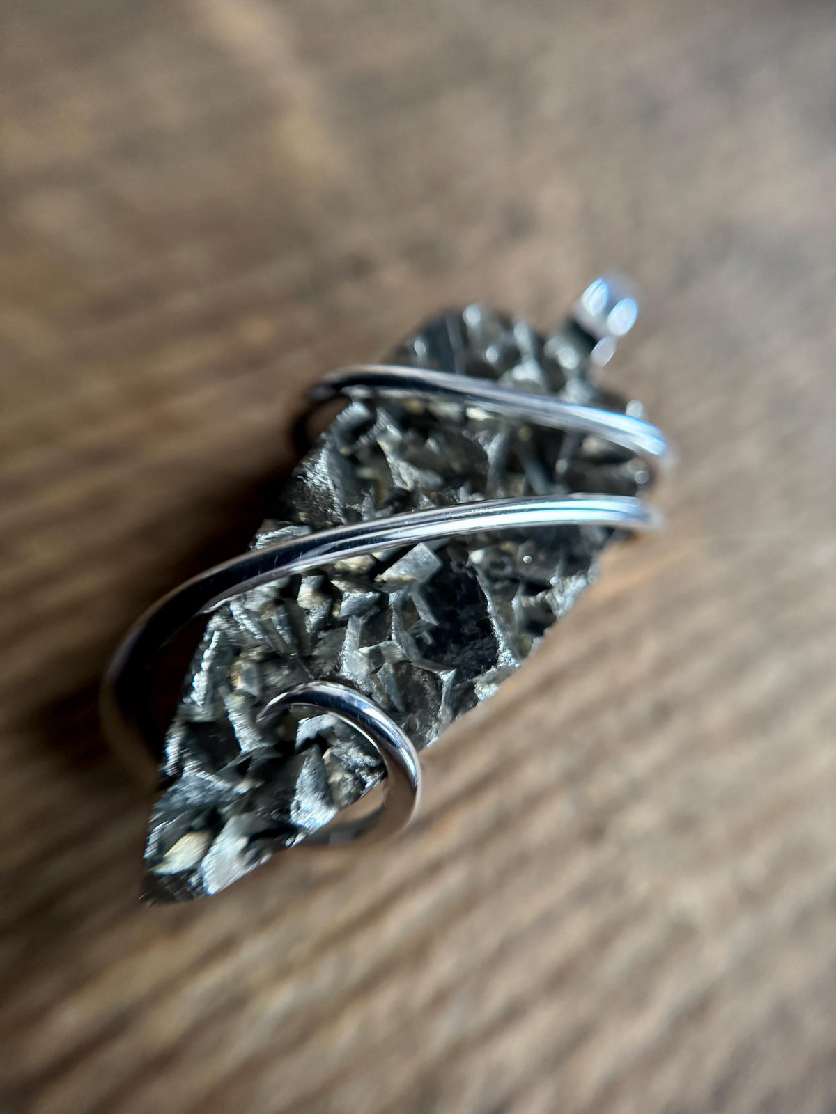 Pyrite in sterling silver pendant