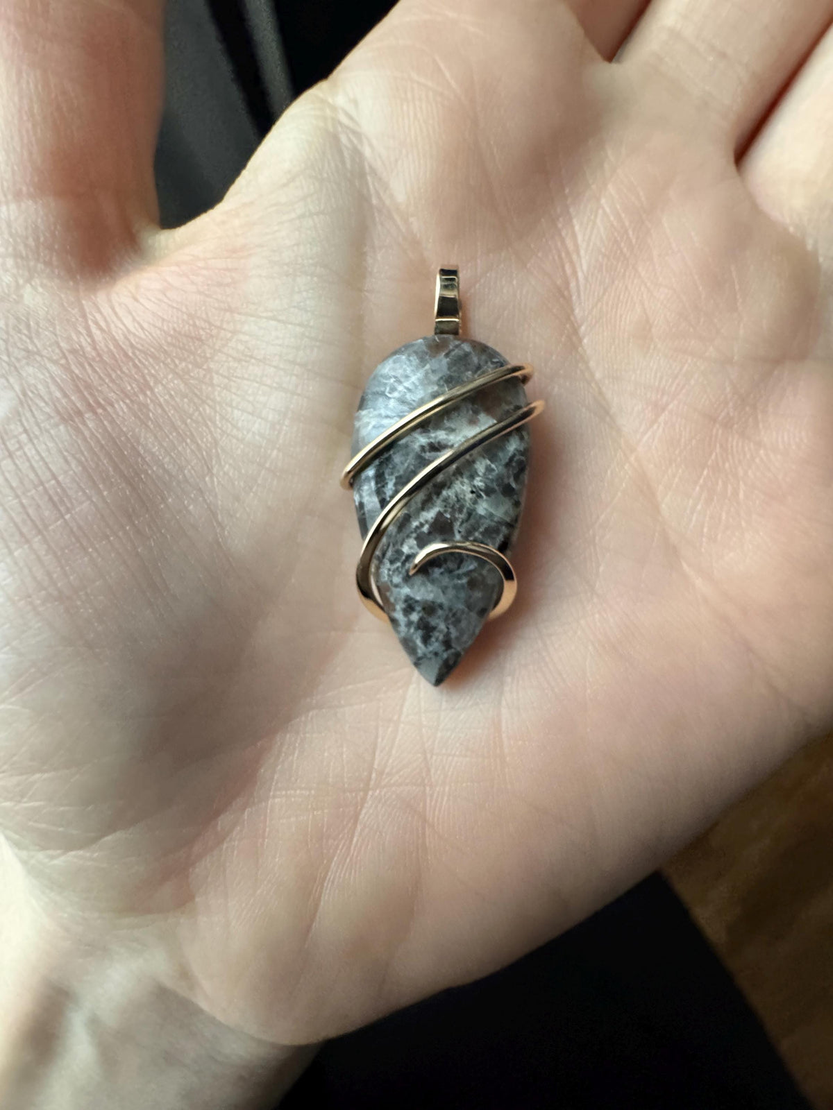 Yooperlite in 14k gold pendant