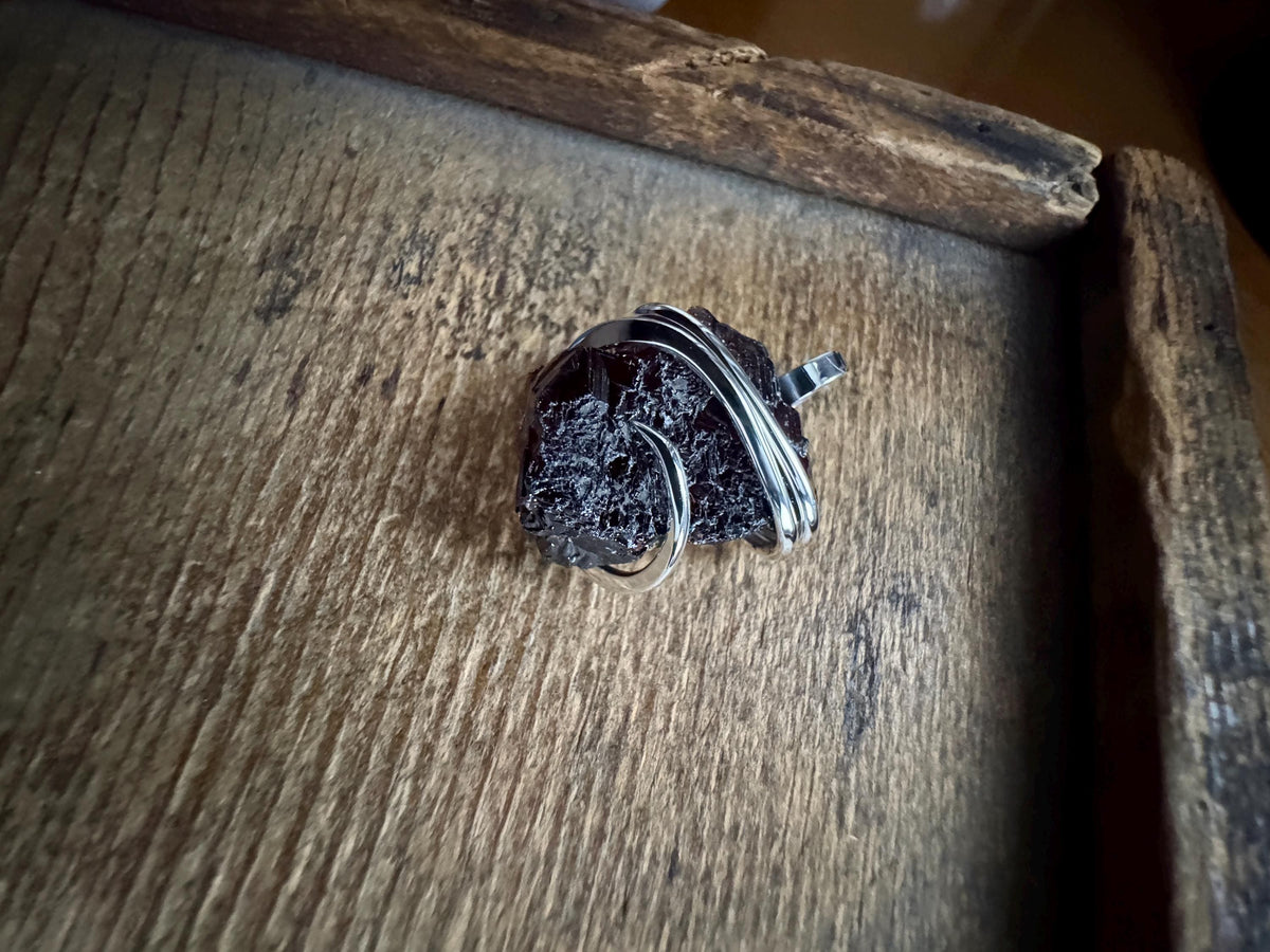 Garnet in sterling silver pendant