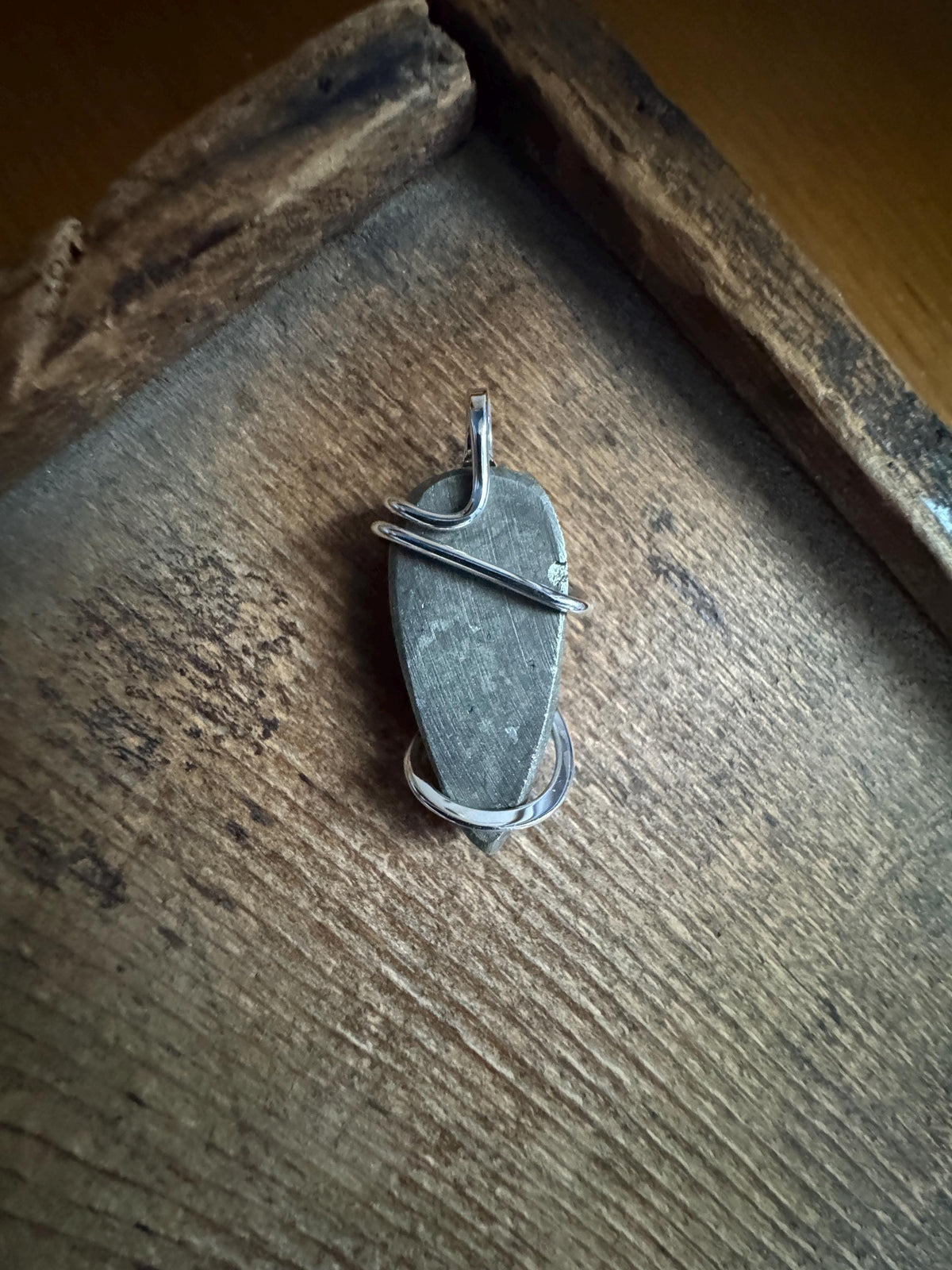 Pyrite in sterling silver pendant