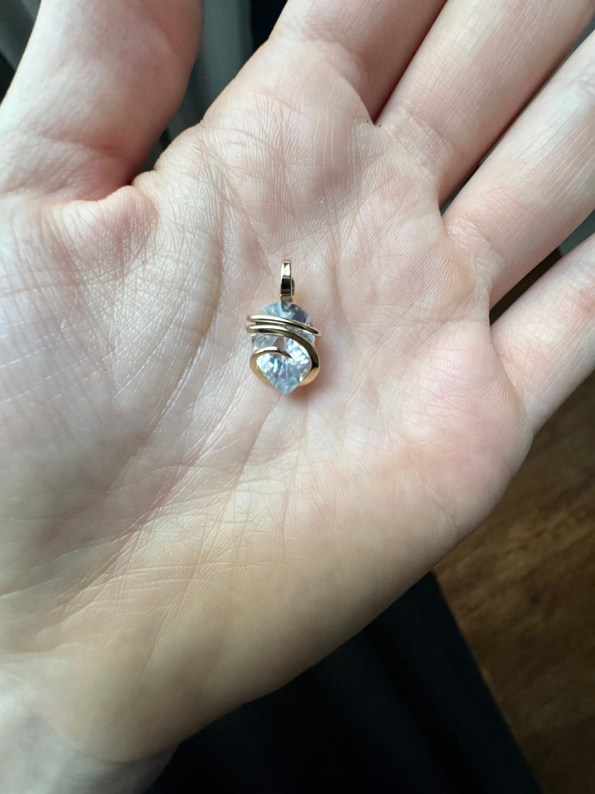 Mystic topaz in 14k gold pendant