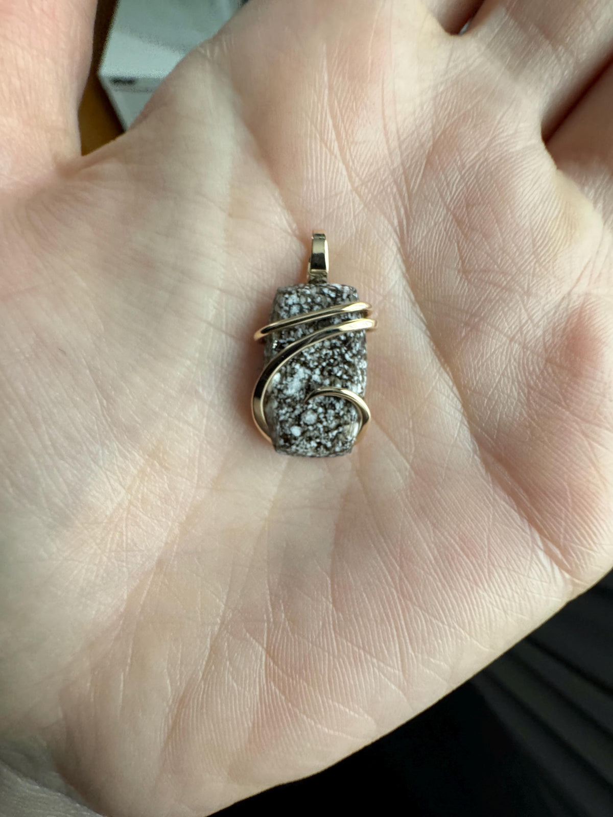 Fulgurite in 14k gold pendant