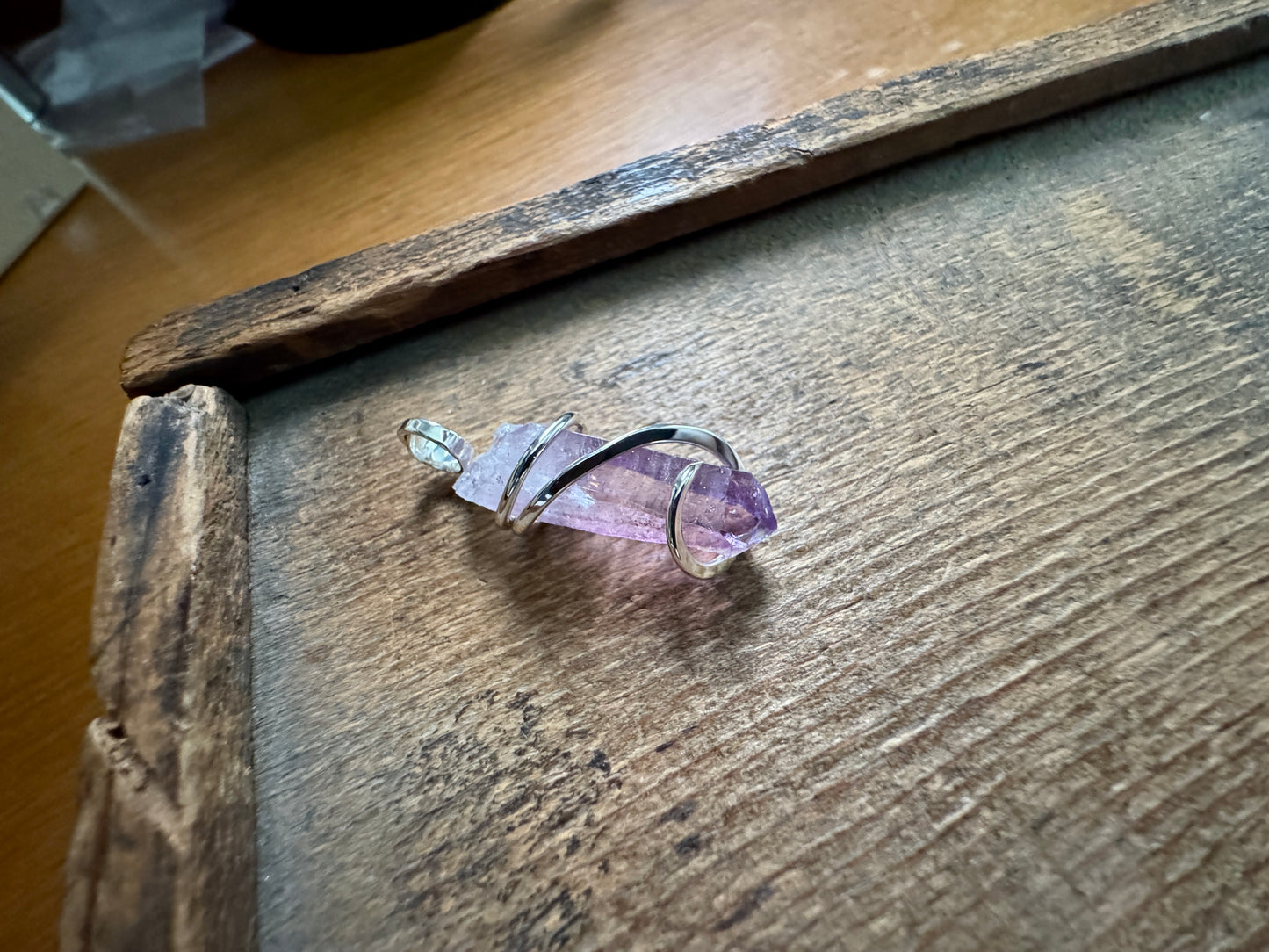 Vera Cruz amethyst crystal in sterling silver pendant