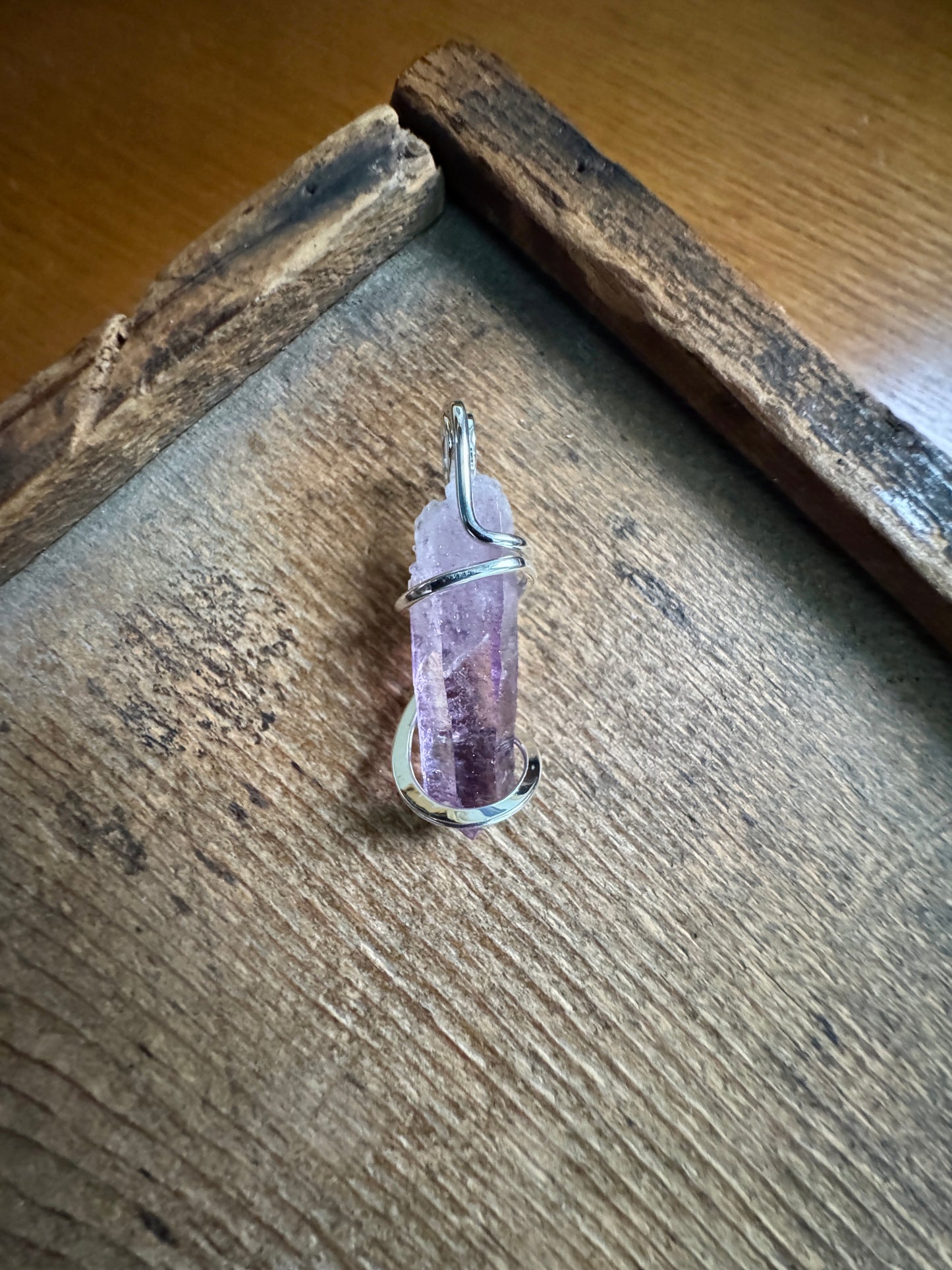 Vera Cruz amethyst crystal in sterling silver pendant