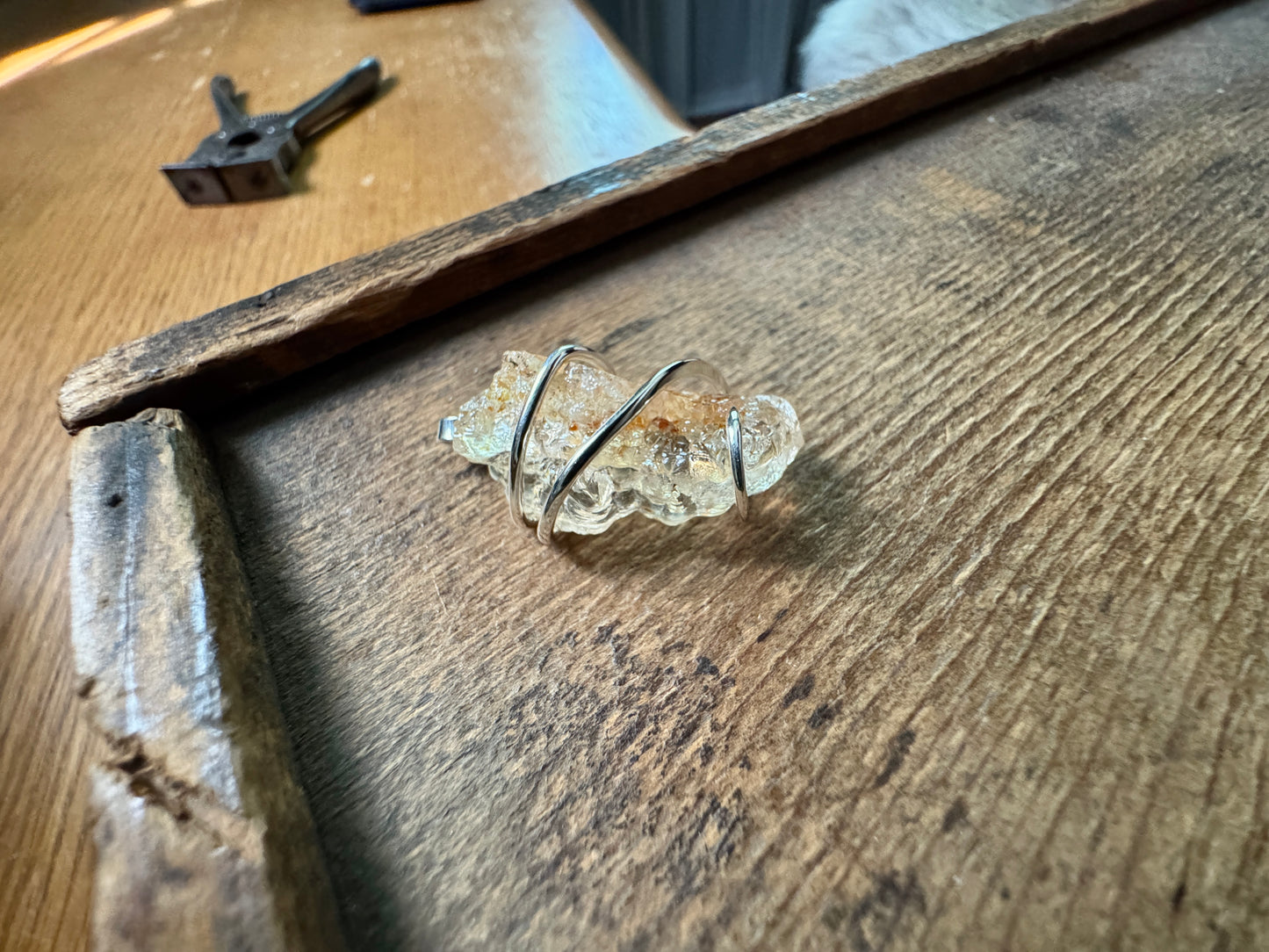 Hyalite opal in sterling silver pendant