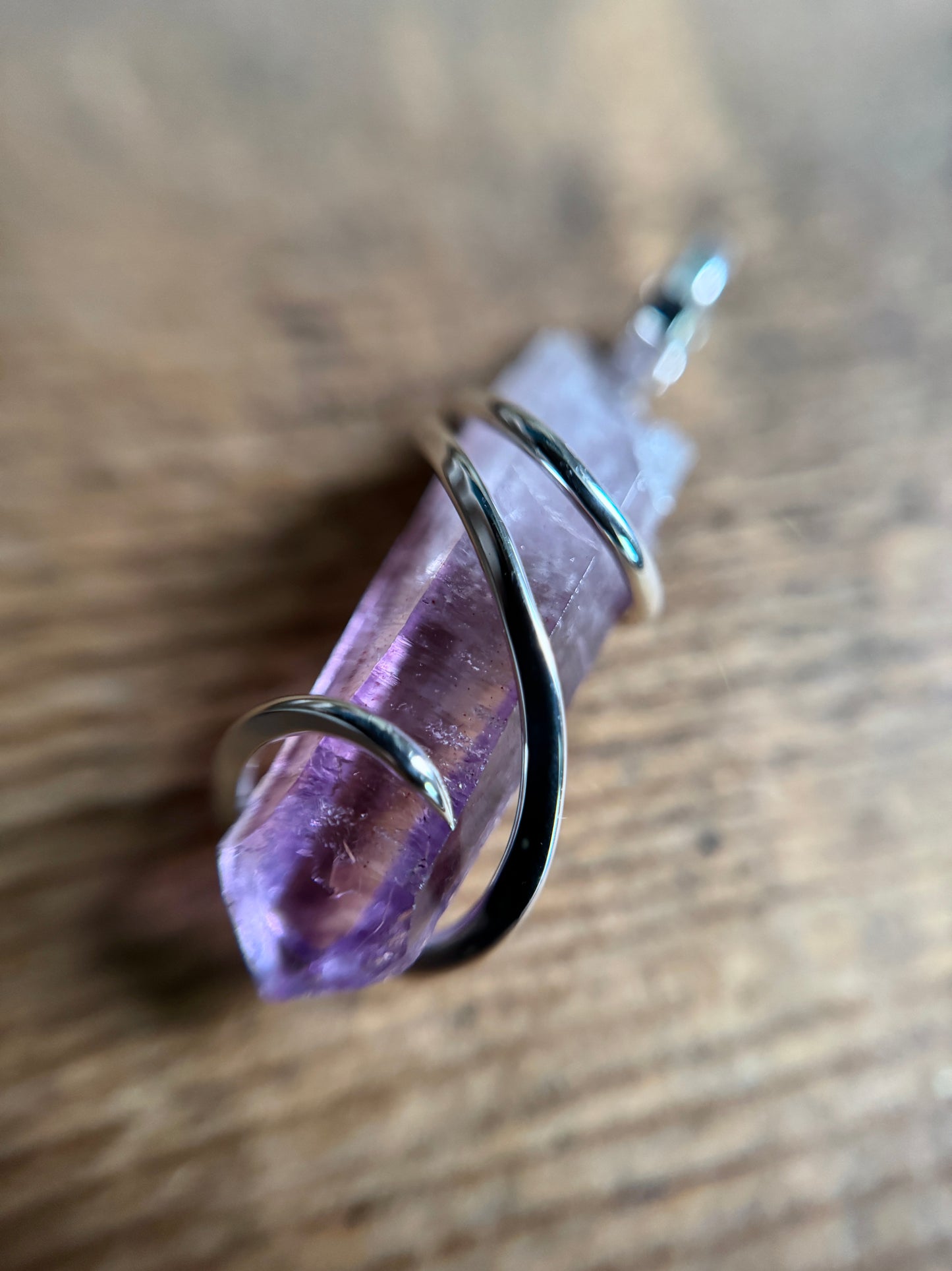 Vera Cruz amethyst crystal in sterling silver pendant