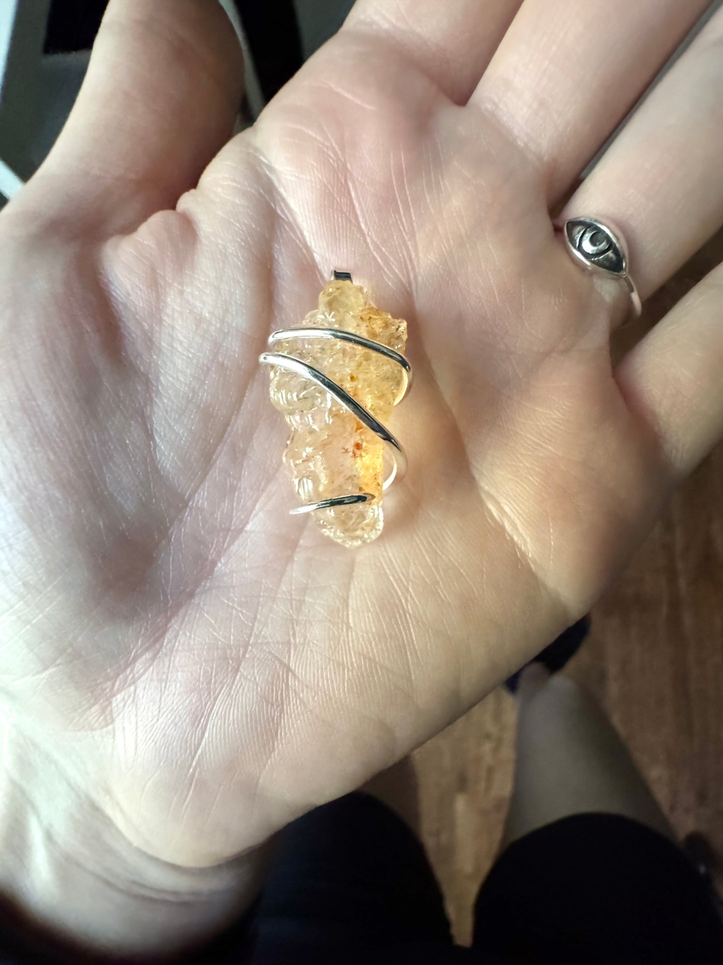 Hyalite opal in sterling silver pendant