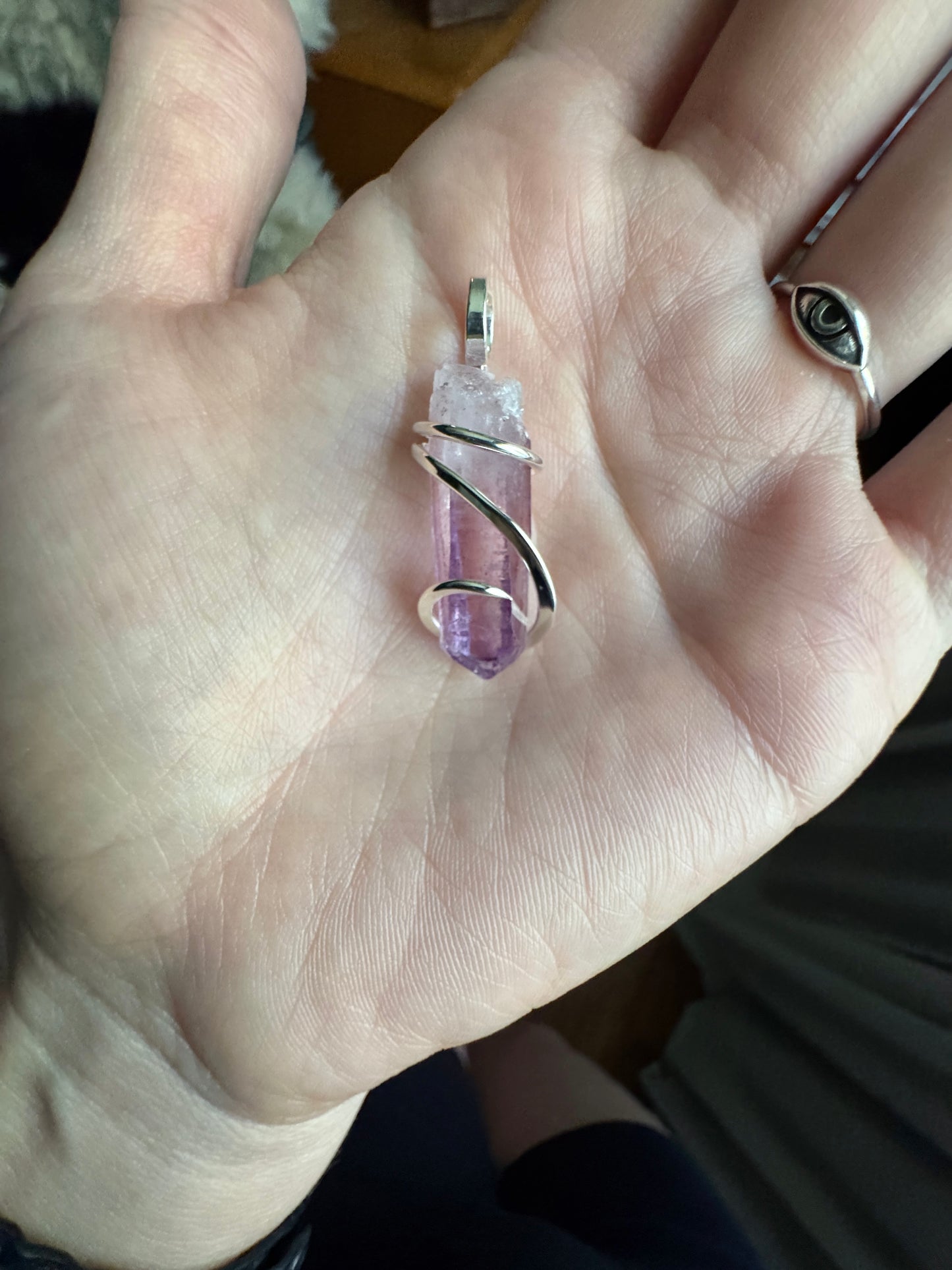 Vera Cruz amethyst crystal in sterling silver pendant