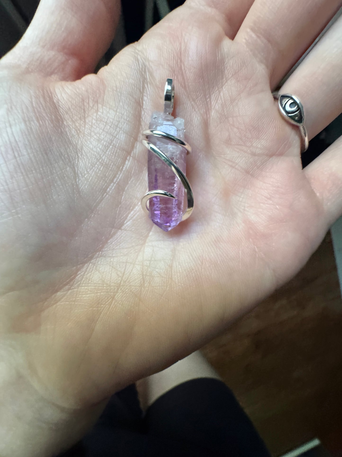 Vera Cruz amethyst crystal in sterling silver pendant