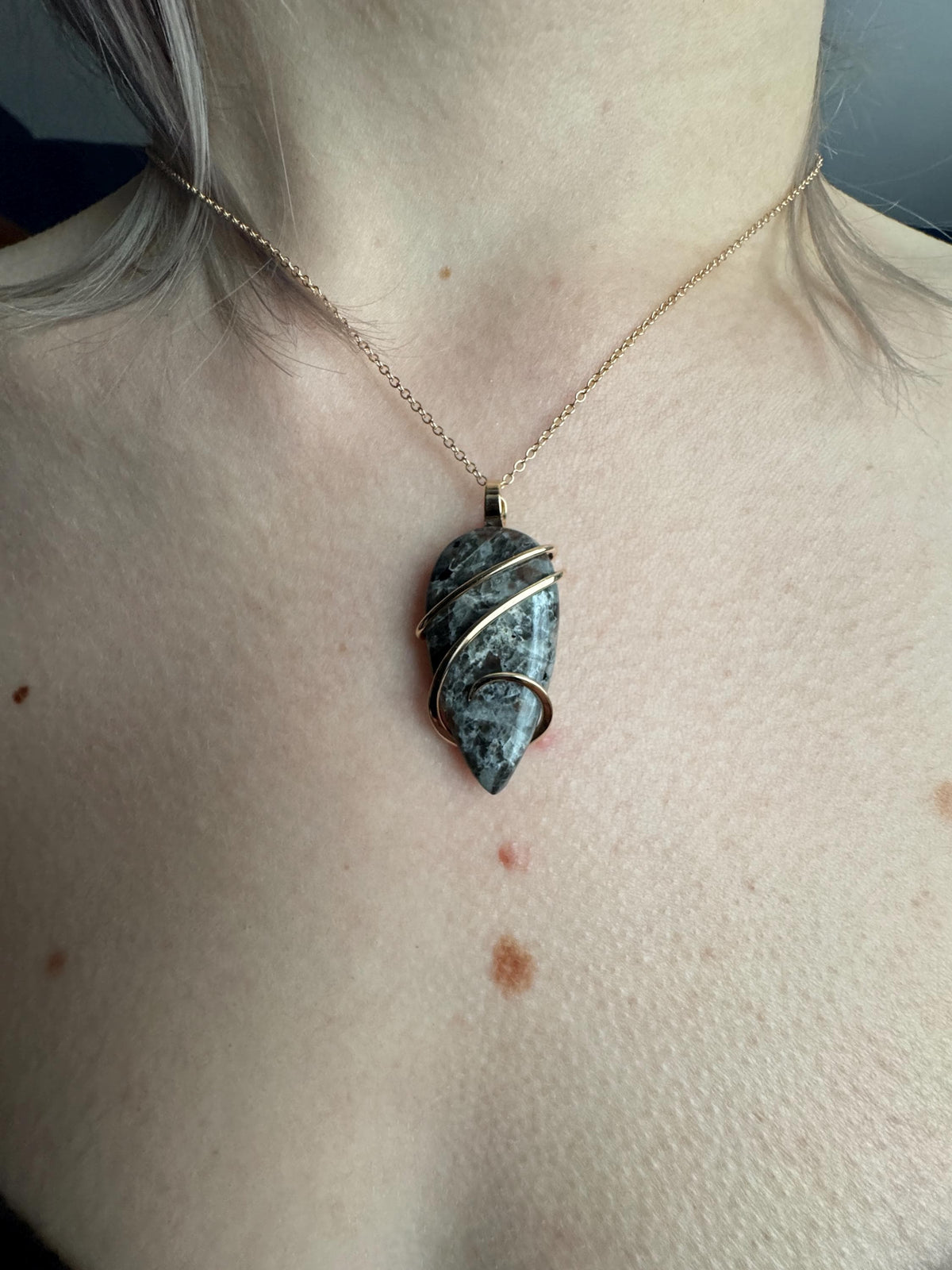Yooperlite in 14k gold pendant