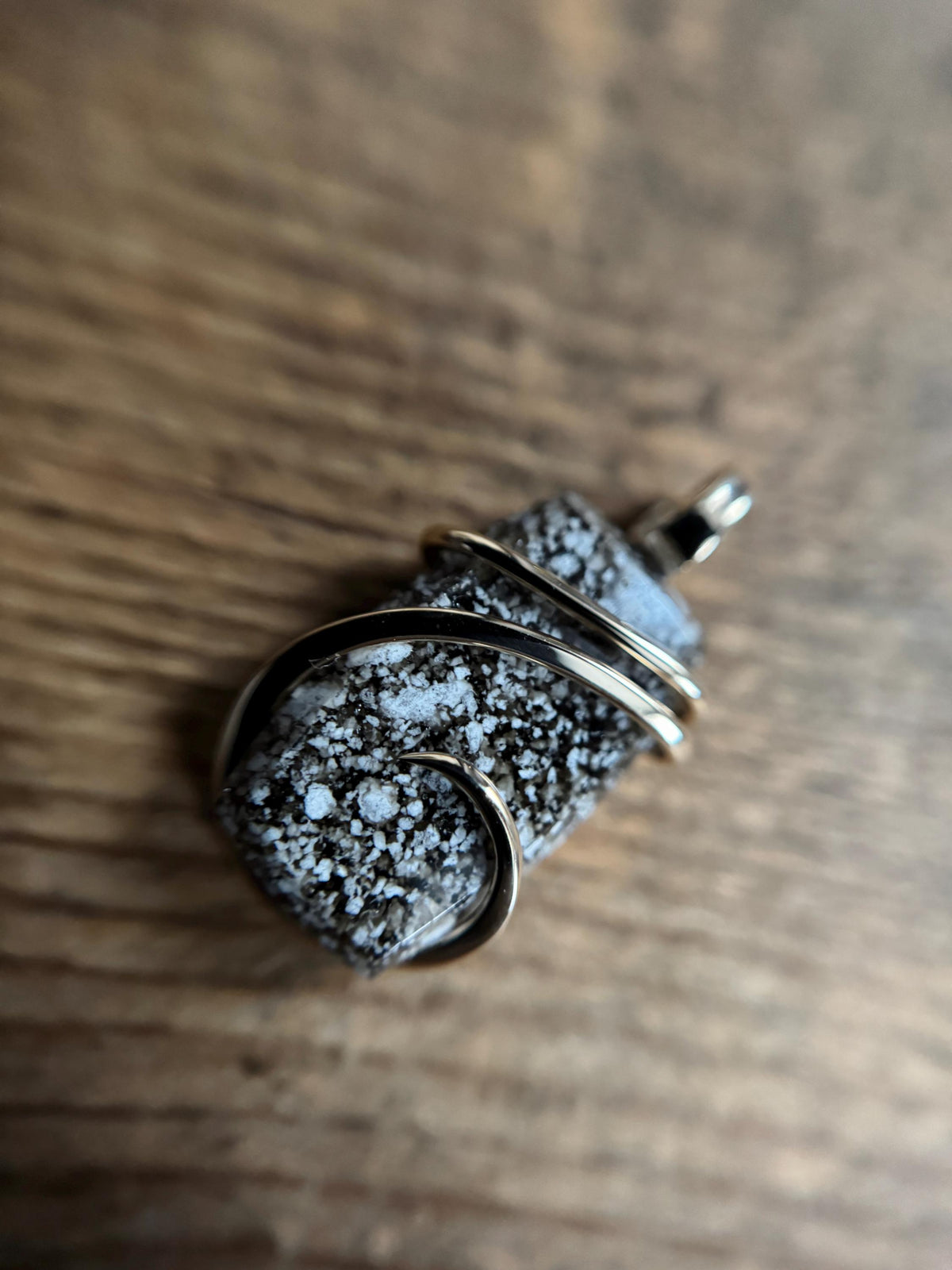 Fulgurite in 14k gold pendant